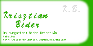 krisztian bider business card