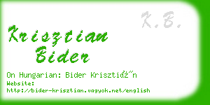 krisztian bider business card